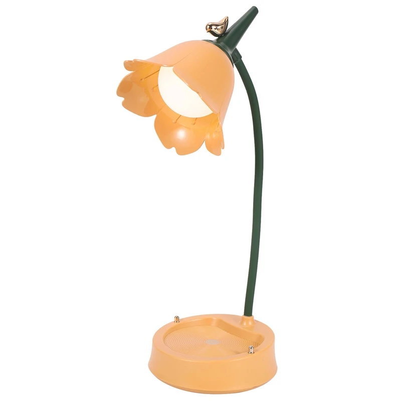 Flower LED Desk Lamp Student Bedroom Lighting Contact Eye Protection USB