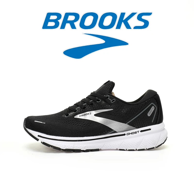 BROOKS Black Running Shoes Lightweight Shock-absorbing Non-slip Sneakers Cushioning Student Body Test Soft-soled Sneakers