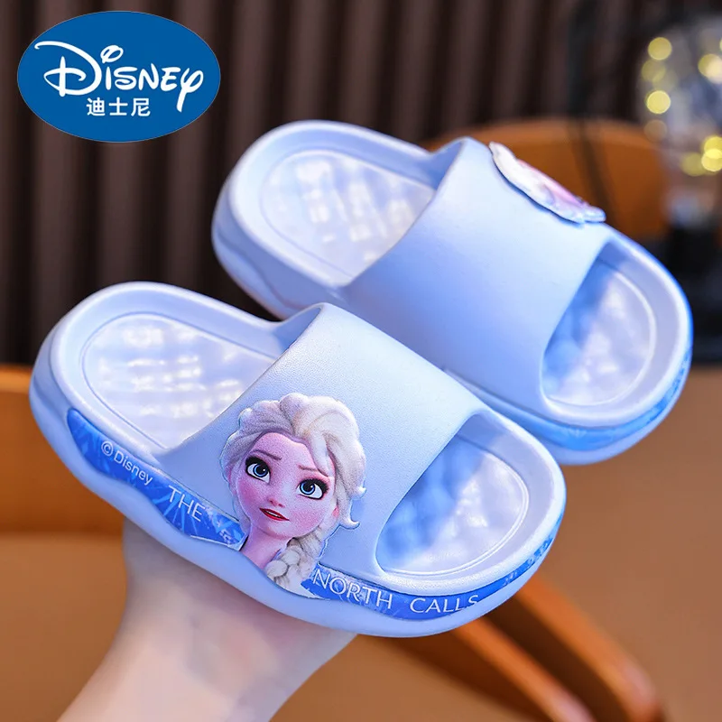 Disney Girls Sandals Frozen Slippers Summer soft soled anti slip children\'s shoes cartoon cute beach shoes