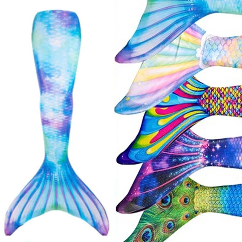 2023 New Kids Girls Swimming Mermaid Tail Mermaid Costume Cosplay Child Adult Birthday Gift Fantasy Swimsuit Can Add Monofin Fin