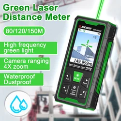 SW80GS/120GS/150GS Green Laser Distance Meter Digital Rangefinder 80/120/150M Electronic Range Finder Level Ruler Measuring Tool
