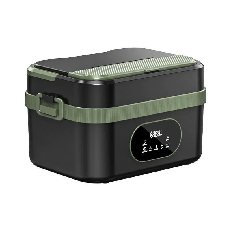 1.5L Electric Fast Heating Food Warmer Portable Self-Heating Digital Display Wireless Lunch Box with Child Lock and Timer