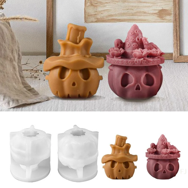 

[YU череп силиконовые формы для свечей Diy голова призрака ремесла гипс кристалл смола форма для изготовления мыла для Хэллоуина украшения подарки