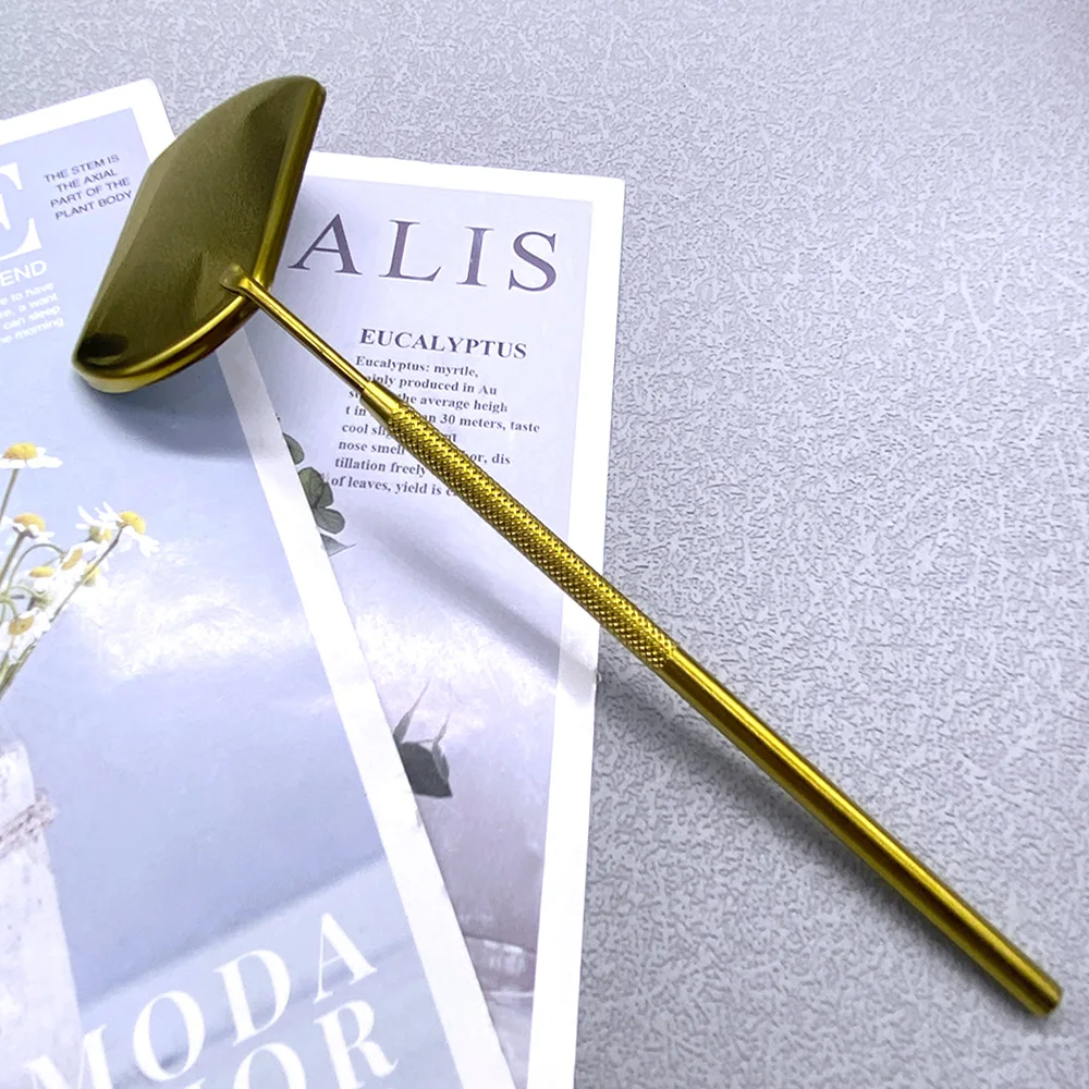 Espejo de pestañas de acero inoxidable, espejo de mango largo para comprobar extensiones de pestañas postizas, herramientas de maquillaje de injerto, 1 ud.