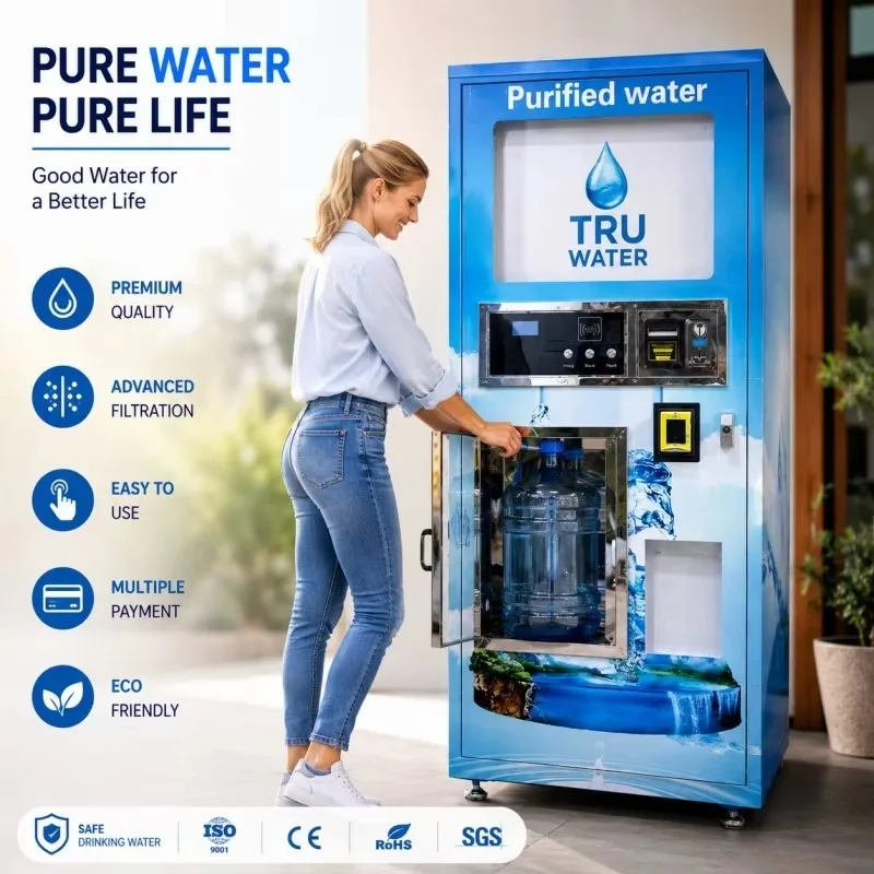 Water Bottle Refilling Station Reverse Osmosis Pure Vending Water Machine Outdoor Automatic Purified Water Dispenser Customized