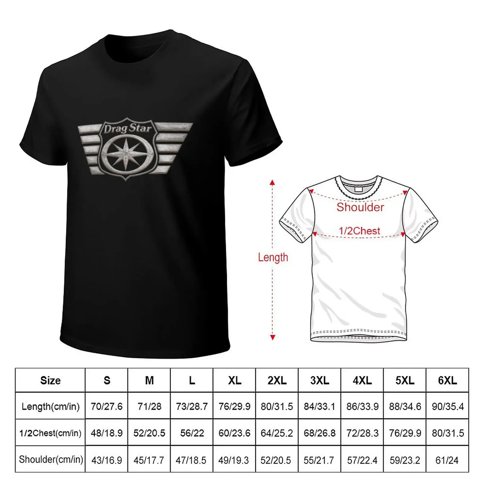 Drag Star XVS 1100, XVS 650, XVS 400 Wings 1 Camiseta vintage anime camisa homem roupas camisetas roupas masculinas