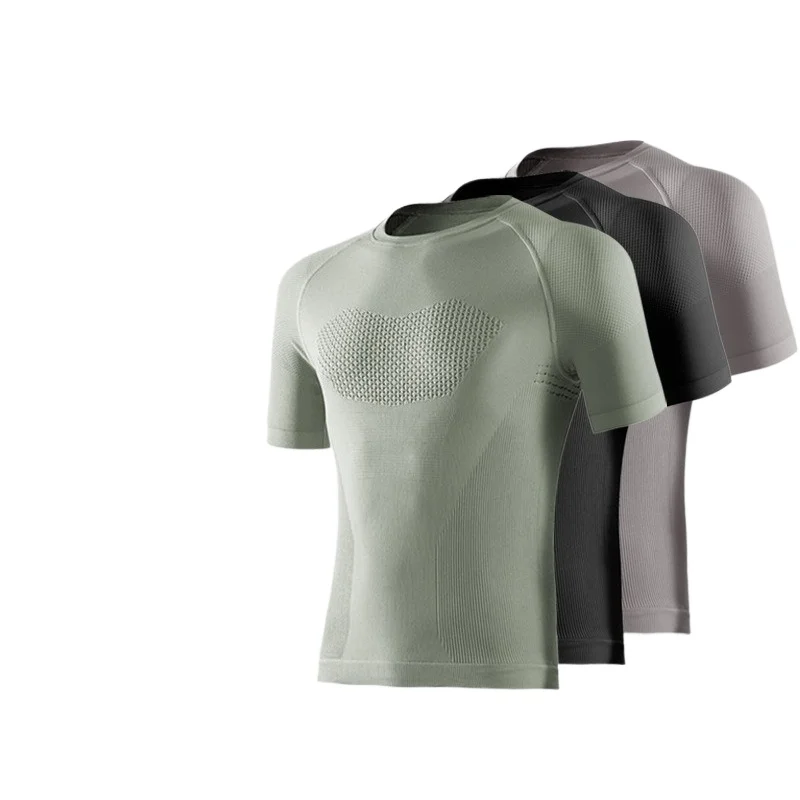 Fitness Yoga Riding Short Sleeve T-Shirt Breathable Quick Drying Compression Seamless Skinny Sports Top