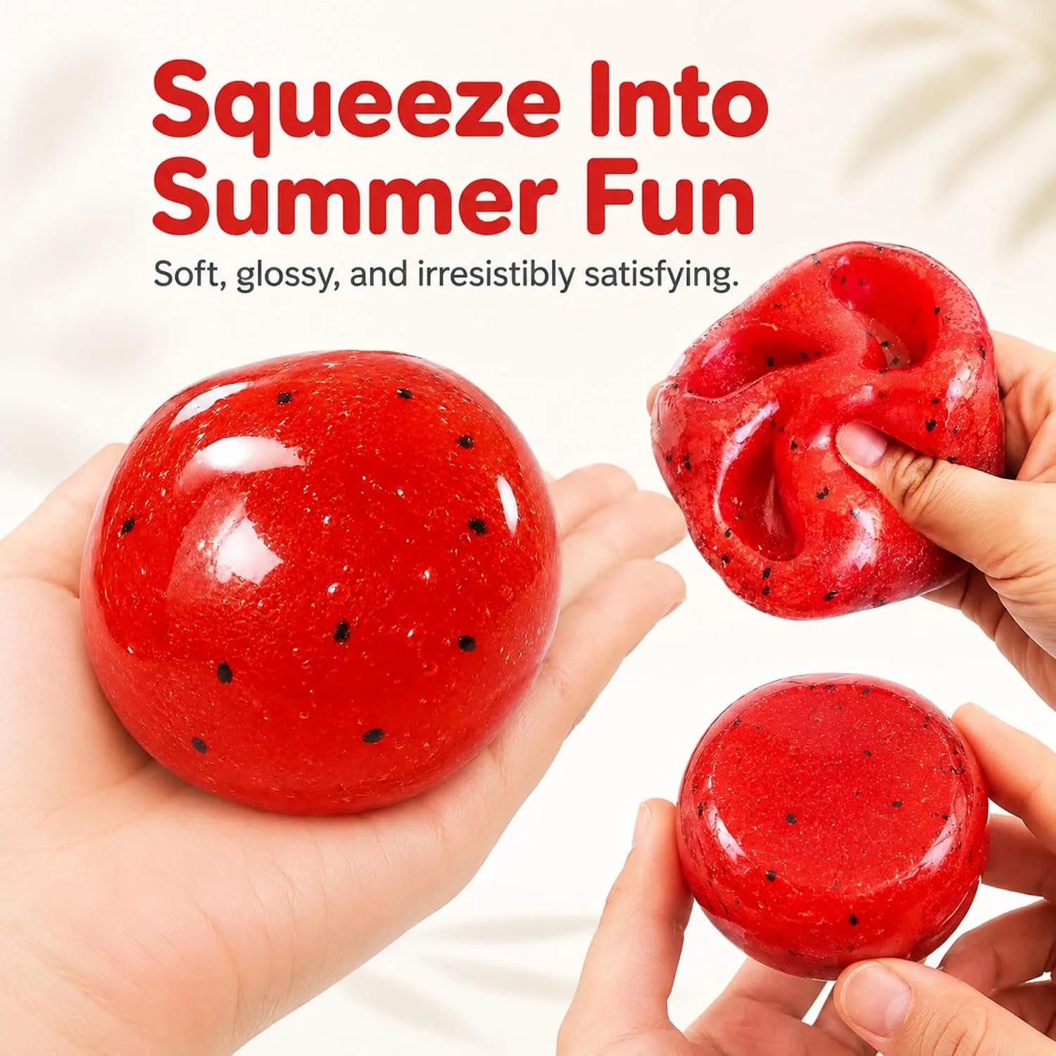 Handgemachtes Wassermelonen-Slushy-Quetschspielzeug, weiches, langsam rückfederndes Stressabbau-Spielzeug, realistisches Frucht-Simulationsmodell, Geschenk für Erwachsene