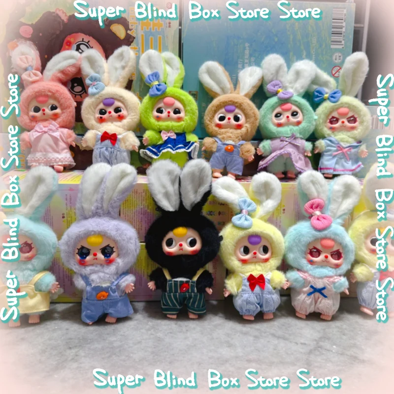 Genuine in-stock Baby Three Macaron Little Rabbit v1 v2 mini Series Blind box Cute Doll bag pendants Desktop Ornament Trend Gift