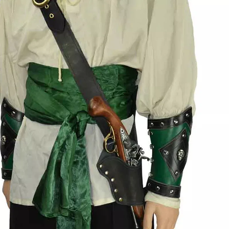 

Пиратская кобура для пистолета из искусственной кожи Flintlock, стимпанк, держатель для пистолета Blunderbuss, Baldric Buccaneer, капитан, аксессуар для косплея