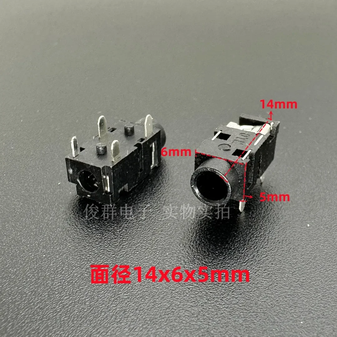 50pcs/high-end 3.5 caliber audio female headphone socket interface jack connector jack hole straight into 4 pins