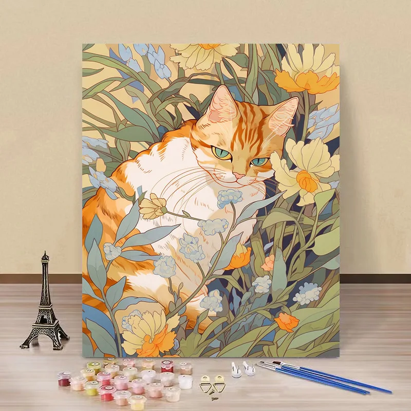 

30X40cm Frame DIY Painting By Numbers Cat DIY Paint by numbers On Canvas Home Decor Digital Painting Paint by Numbers Kit