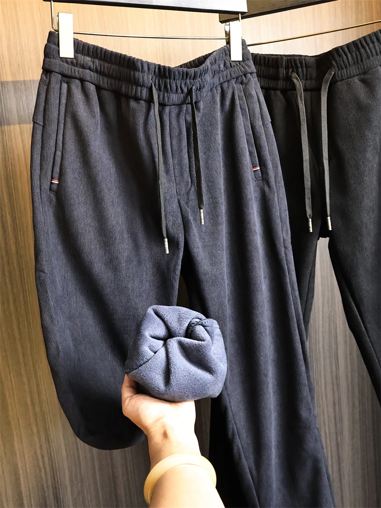 

Thiened Fce Corduroy Men's Straight Leg Casual Pants Autumn Winter Warm Slimming Versatile Comfortable Faionable Trousers