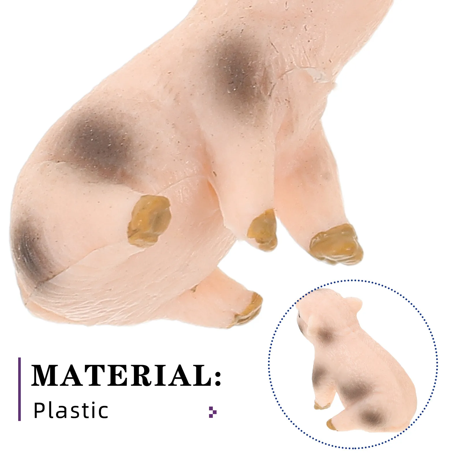6Pcs Realistic Pig Sculptures Hand-Painted Resin Farm Animal Display Educational Miniatures Micro Landscape Decor