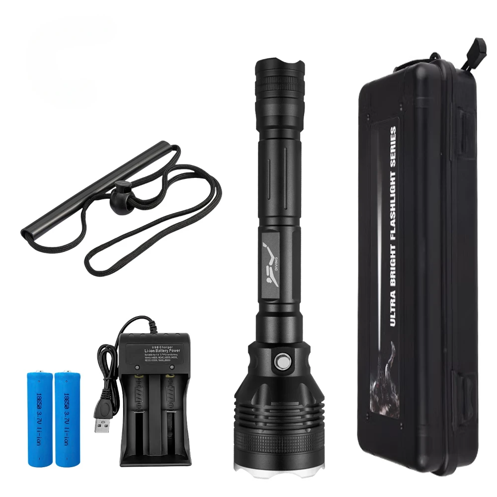 XHP70.2 LED 4000LM Diving Flashlight 18650 100M Underwater Scuba Dive Lamp Torch Magnetic Switch IPX8 Waterproof Lamp Amphibious