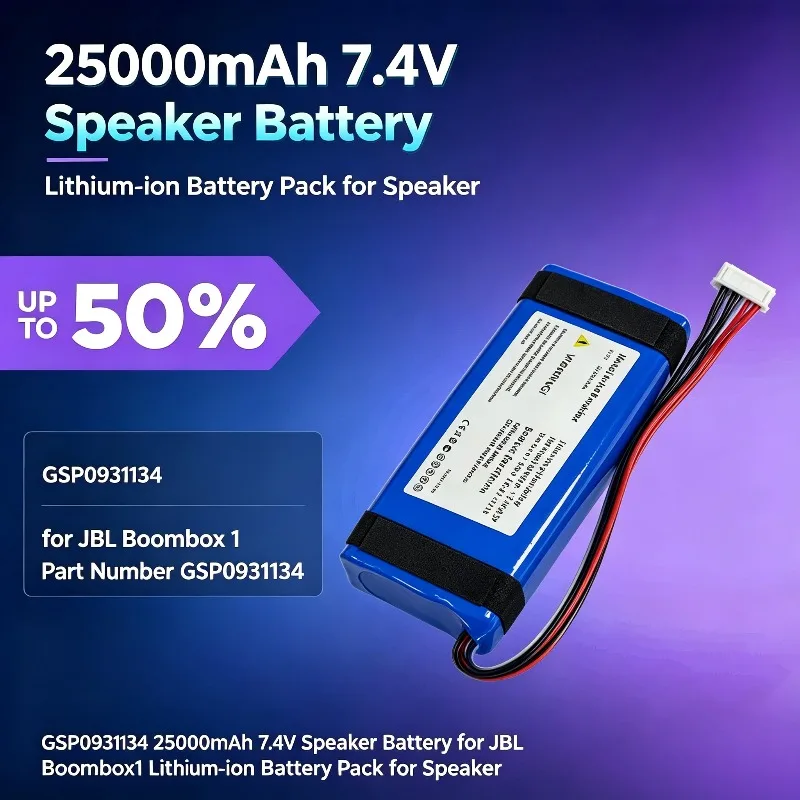 GSP872693-2.0 3000mAh 3.7V Lithium‑ion Battery for Speakers for JBL Flip3 Replacement Compatible Lithium‑Battery Pack
