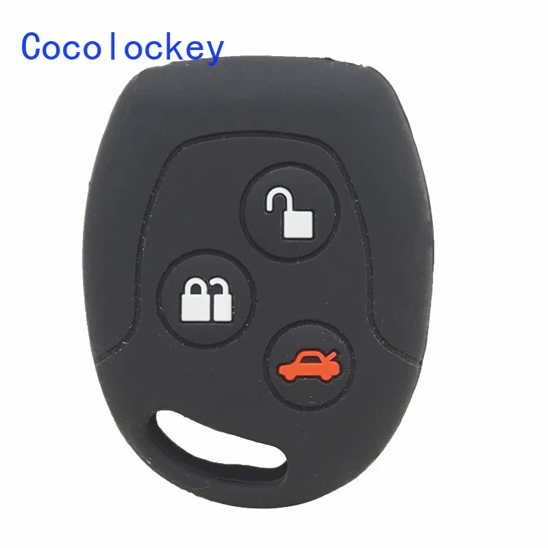 

Cocolockey силиконовый чехол для автомобильного ключа чехол для ключа Держатель для Ford Mondeo Fiesta Focus дистанционный ключ 3 кнопки держатель сумка За...