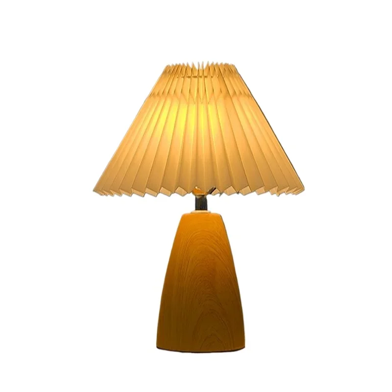 

pleated lamp, retro Nordic girl, simple, bedside, night lamp, desk lamp