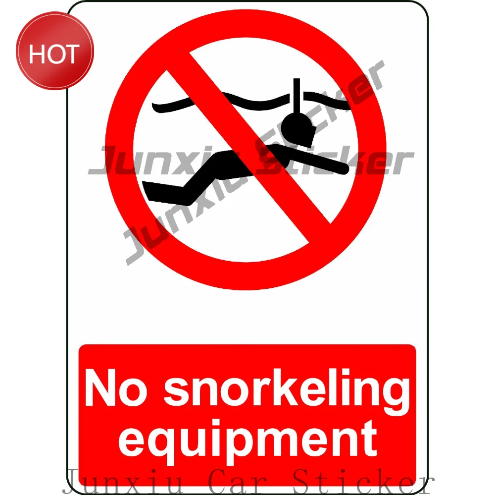 No Snorkeling Equipment PVC Safety Sticker For Waterside Activity Areas And Access Gates Water Recreation Safety Decal