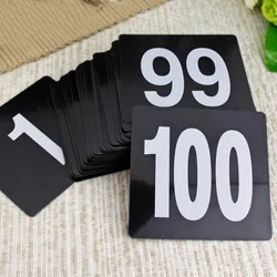 1 To 100 Double Side Plastic Table Numbers Black Square Seat Cards Wedding Party Event Restaurant Bar Accessories Cafe Utensil