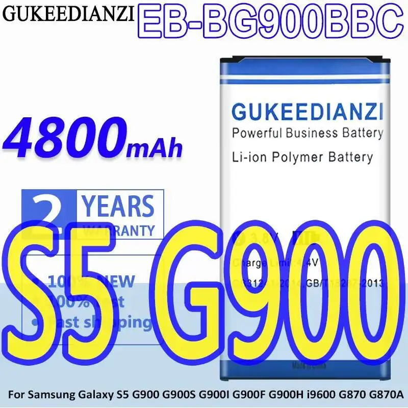 

Mobile Phone Battery EB-BG900BBC 4800Mah For Samsung Galaxy S5 G900 G900S G900I G900F G900H I9600 G870 G870A EB BG900BBC