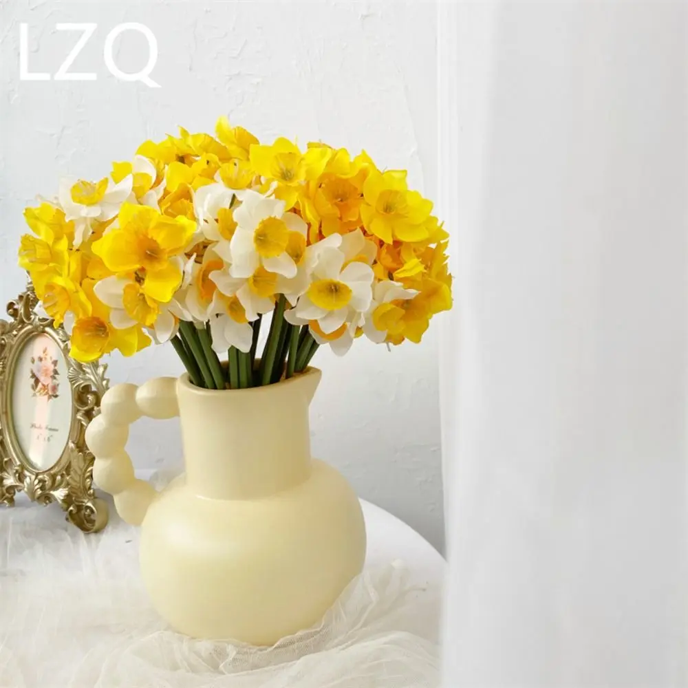 1 Bundle Beautiful Artificial Narcissus Flower New Home Artificial Daffodils Bouquet Wedding Decor Fake Flower