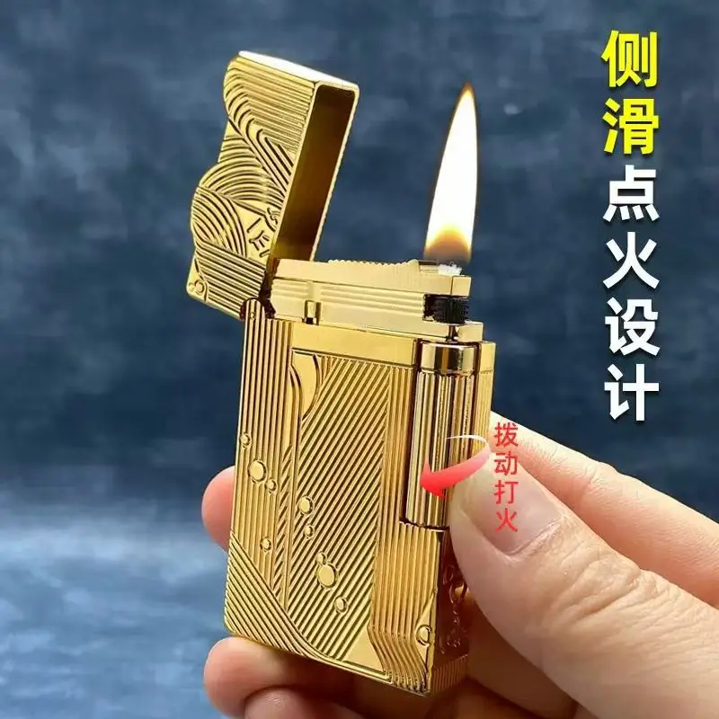 Dunant Sanji Lighters ONE PIECE Sleeping Mermaid Engraved Loud Sound Memorial Cigar Cigarette Accessory Father Gift 2025