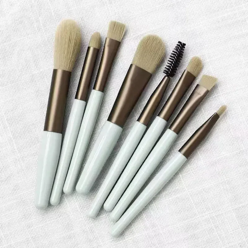 8Pcs Mini Travel Portable Soft Makeup Brushes Set Eye Shadow Foundation Powder Eyelash Lip Concealer Blush Make Up Brush Set