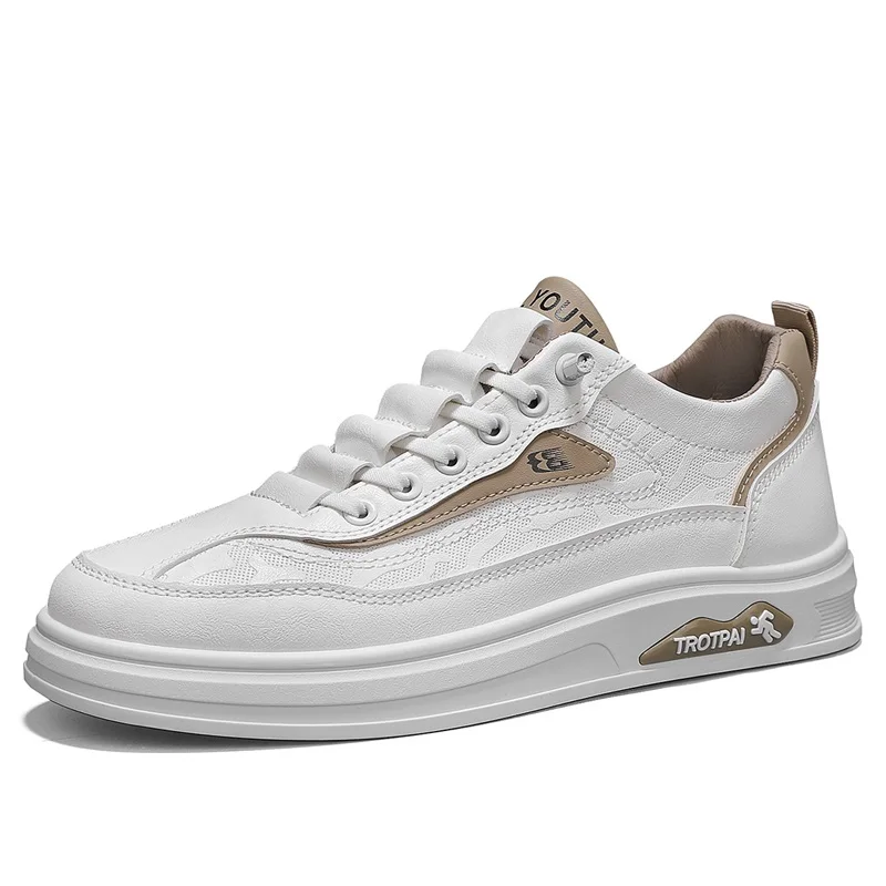 

Men's motorcycle shoes trend retro simple fashion white shoes board shoes