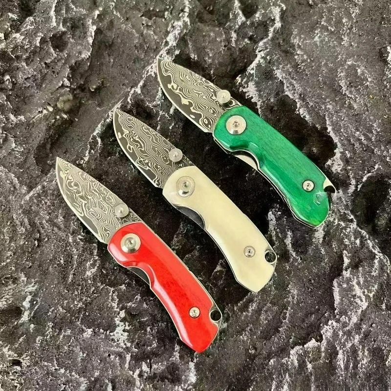 

NEW Damascus Blade MINI Folding Knife Cow Bone Handle edc multitool knives utility cutting outdoor bushcraft tactical knife