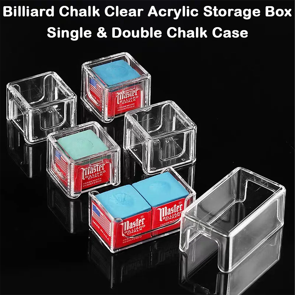 

Billiard Chalk Storage Box Acrylic Smooth Edge Translucent Square Box Antifouling Moisture-proof Snooker Billiard Accessories