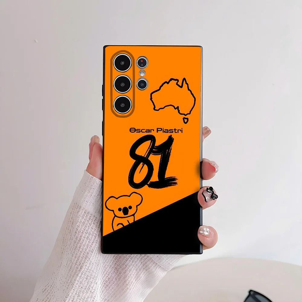 F1 Racing 81 0-Oscar P-Piastri جراب هاتف لسامسونج S series s21 s22 s23 s24 s25 FE Plus Ultra TPU حافظة ناعمة إلى صديقة للبشرة
