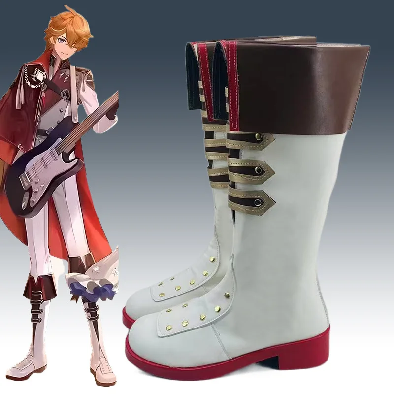 

Anime Genshin impact Tartaglia Cosplay Shoes Game Tartaglia Cos Long Boots Comic Cosplay Costume Prop Shoes for Halloween Party