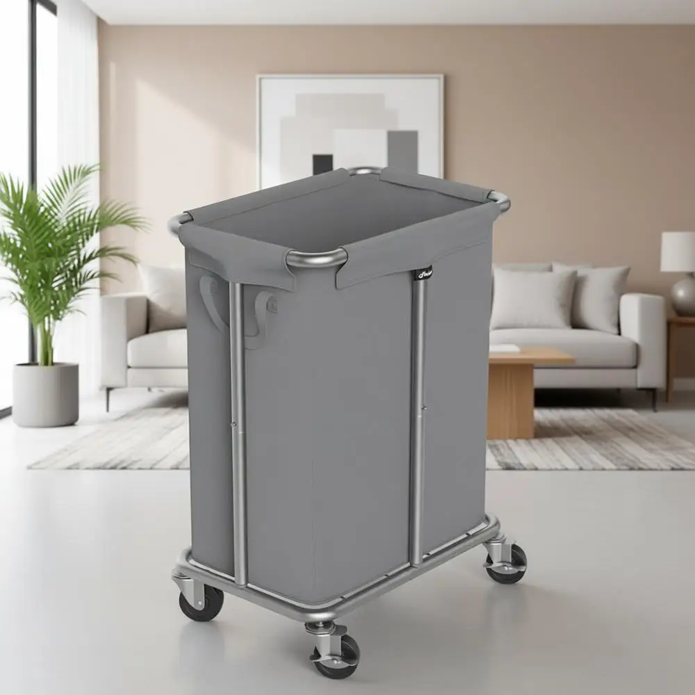 

Корзина для белья на колесиках, вместимость 46 галлонов, съемный вкладыш, стальная рама, подходит для прачечной, спальни, ванной комнаты, общежития - G