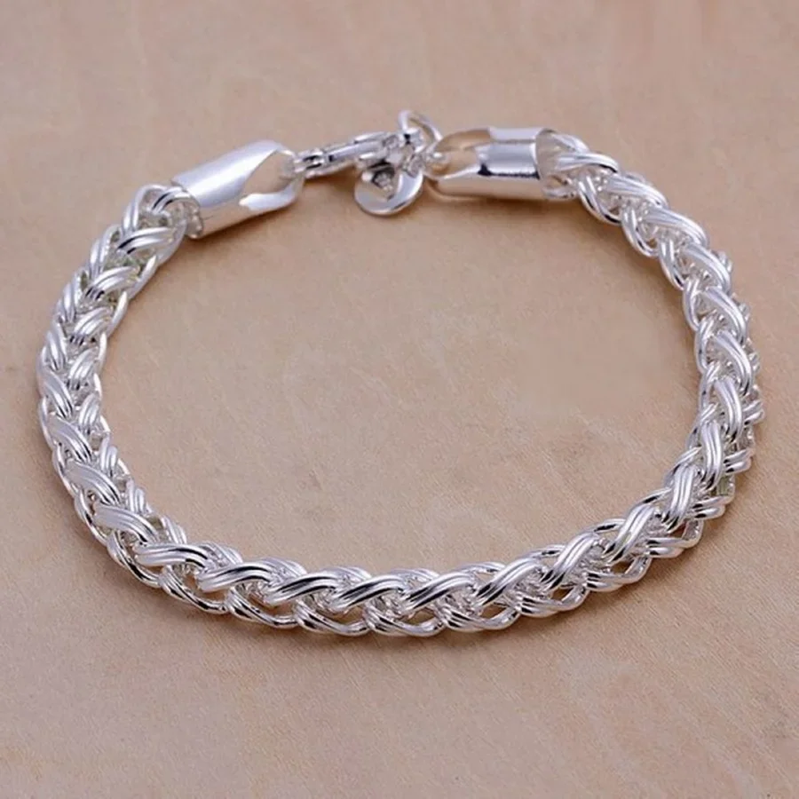 

Wholesale 925 Silver Bracelets Jewelry Chain Women Lady Men 6mm 4mm High Quality Valentine Gift Beautiful Factory Price