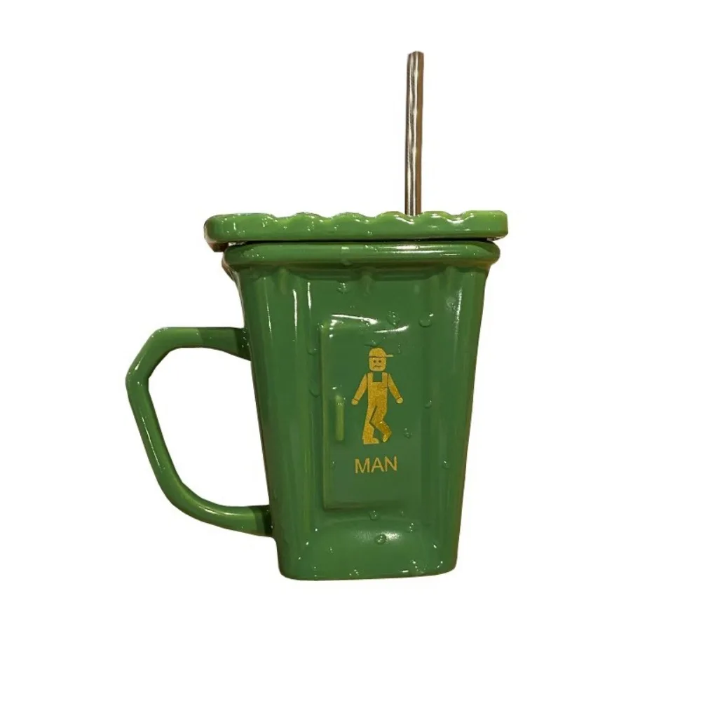 

Novelty Funny Toilet Shape Cup Large Capacity Creative Design Ceramic Mug With Lid Water Cup Prank Gift