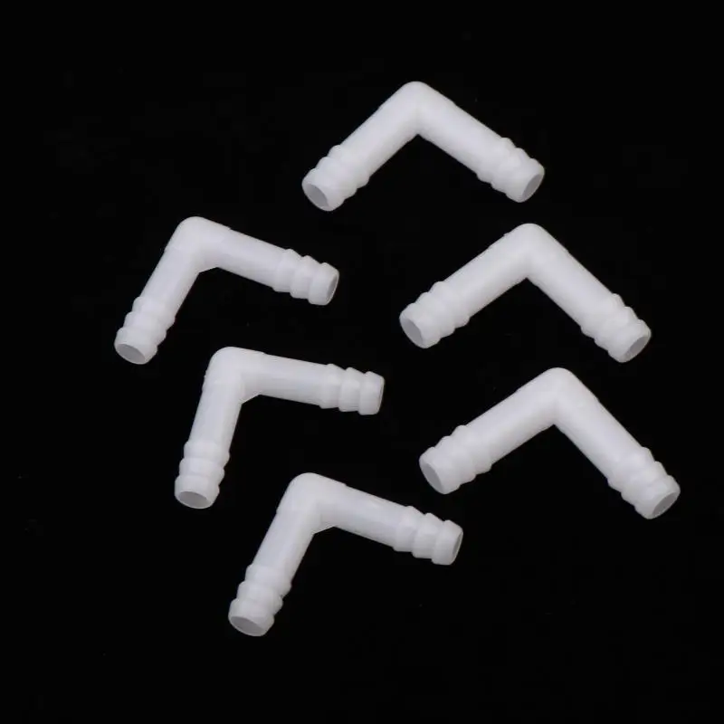 5Pcs 8/10mm White PE Elbow Connector Aquarium Tank Air Pump Hose Pagoda Joint Watering Irrigation Garden Water Pipe Connector
