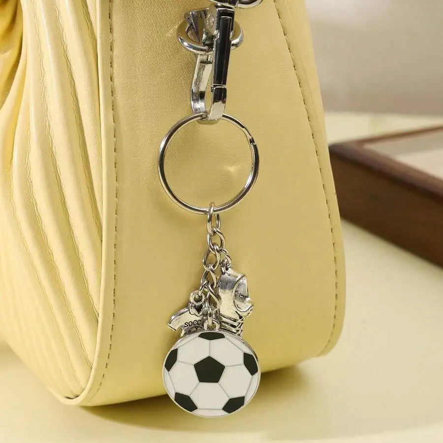 

Soccer Ball Keychain With Player And Jersey Charm For Bag Purse Accessory