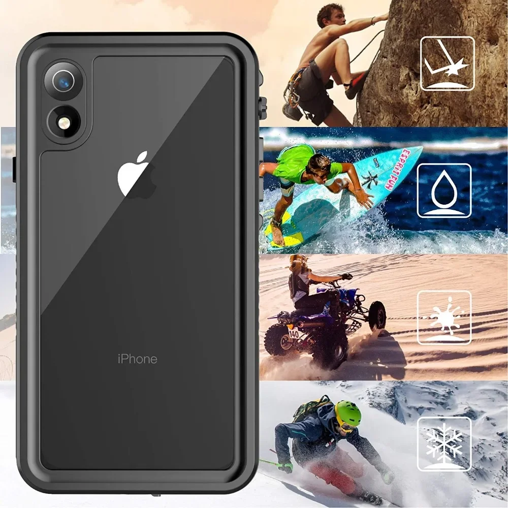 IP68 Swim Run custodia per sport all'aria aperta per iphone 15 14 13 12 Pro MAX Plus Diving Rugged Clear Back Cover Screen Protector