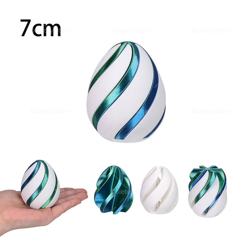 New 3D Printed Helix Screw Rotating Toys Stress Reducing Tool Egg Groud Cube Passthrough Sculpture Spiral Cone Home Decoration