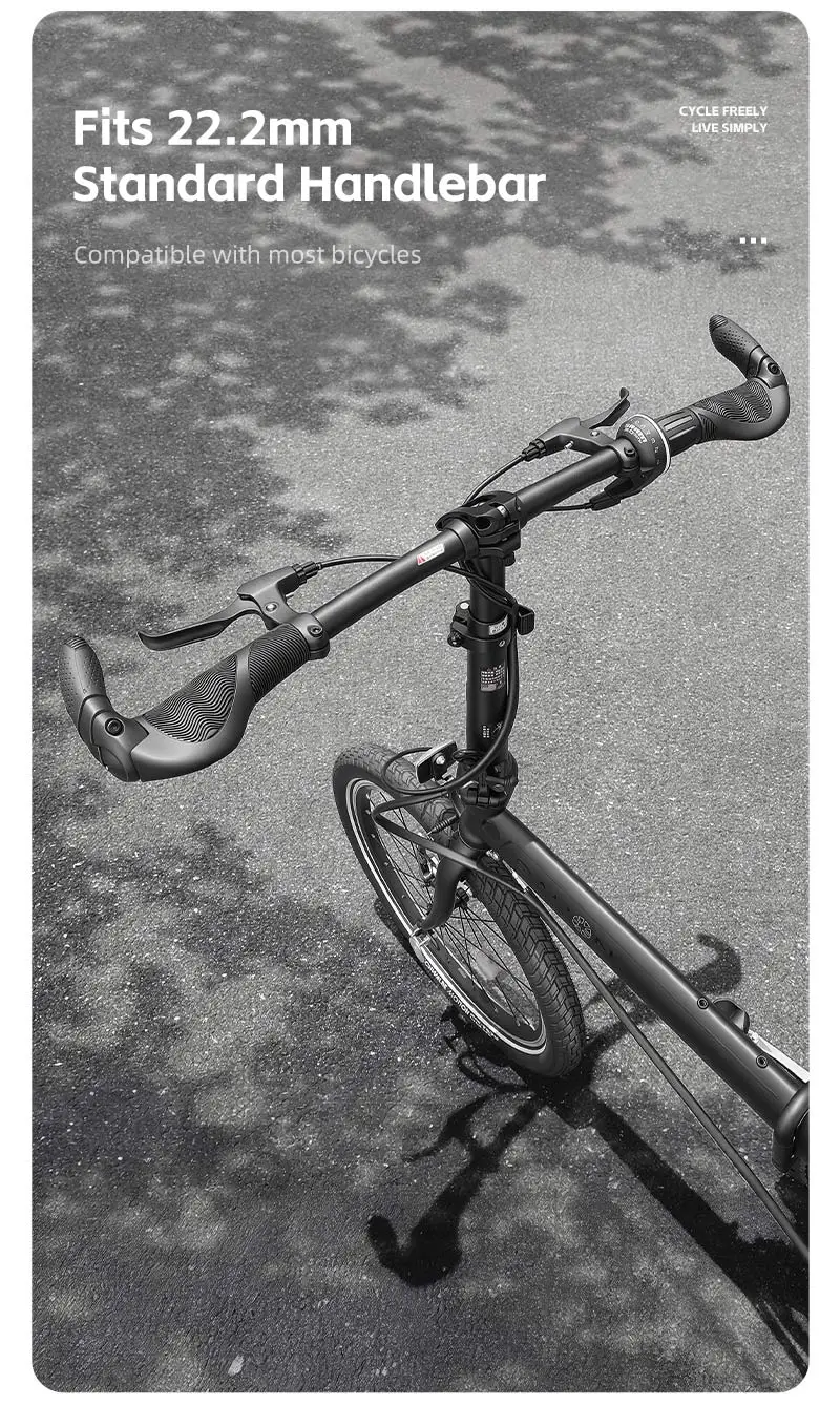 WEST BIKING Asymmetrische Fahrradgriffe mit Ruhestange 132mm Lang 95mm Kurz Drehgriffkompatibel MTB City Faltfahrrad Griffe – Detail 8