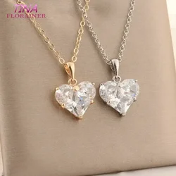 3PCS 14MM 14K Gold Color Brass with Zircon Heart Necklace Charms Pendants Earrings Jewelry Making Supplies Accessories