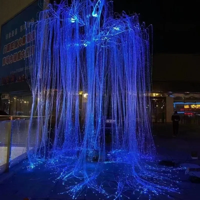 DIY Fiber Optic Life Tree Lamp Outdoor Waterfall Light Starry Sky Atmosphere String Pendant Romantic Wedding Reception Decor