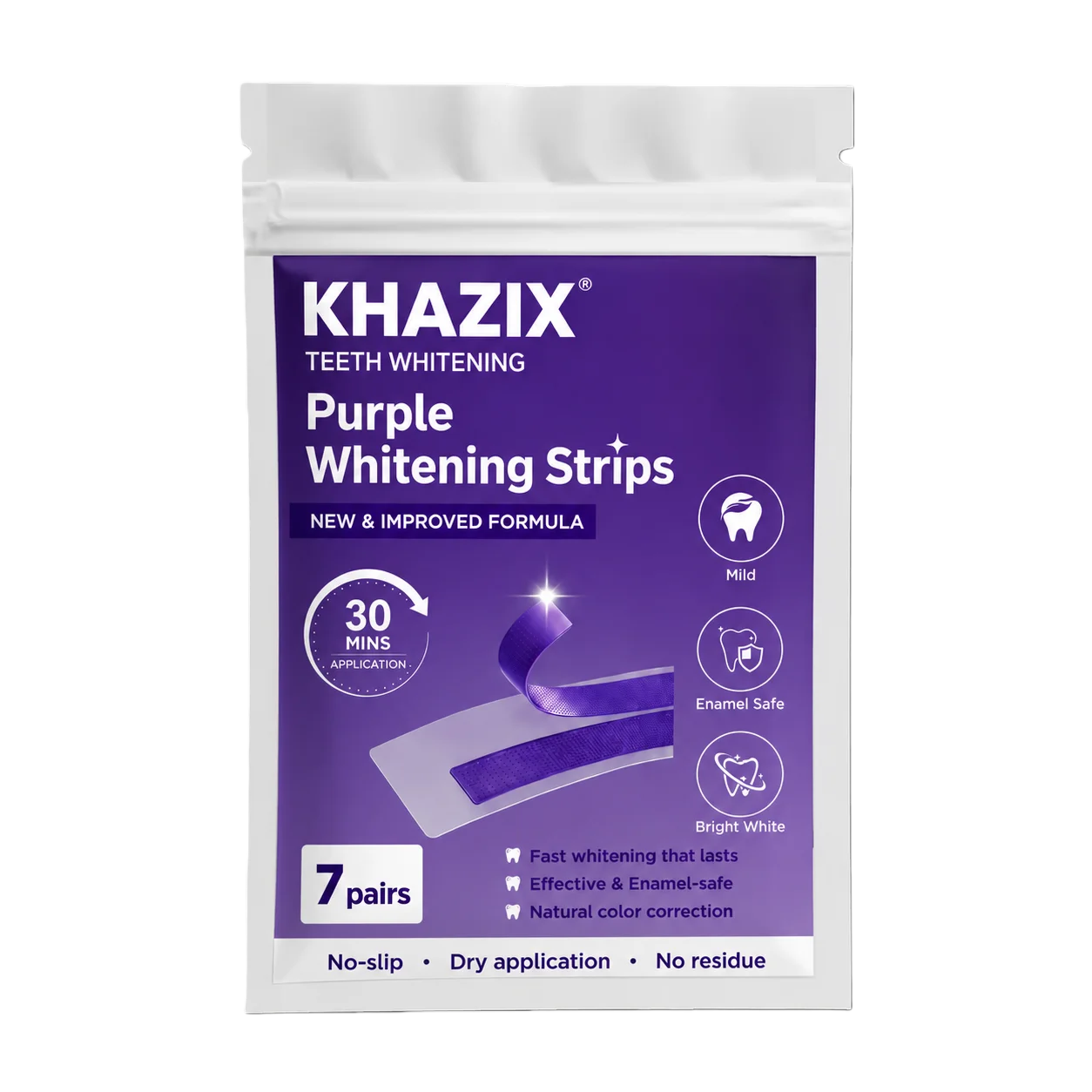 7 pairs Teeth Whitening Strips Purple Tooth Bleach