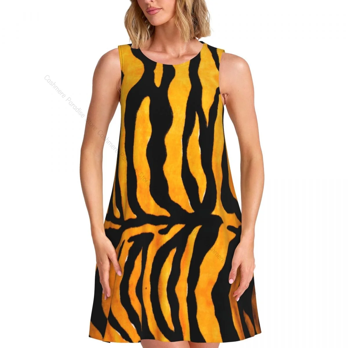 ชุดสตรีเสือผิวฤดูร้อนชุดลําลองเสื้อยืดชายหาดปกคลุมชุดถัง