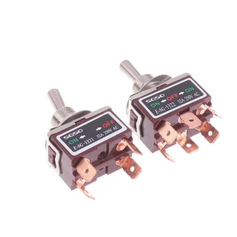 1Pcs  Power Switch 2/3/4/6Pin E-SG Toggle Switch 32A 250VAC Rocker Switch With Brass Screw Foot Pin