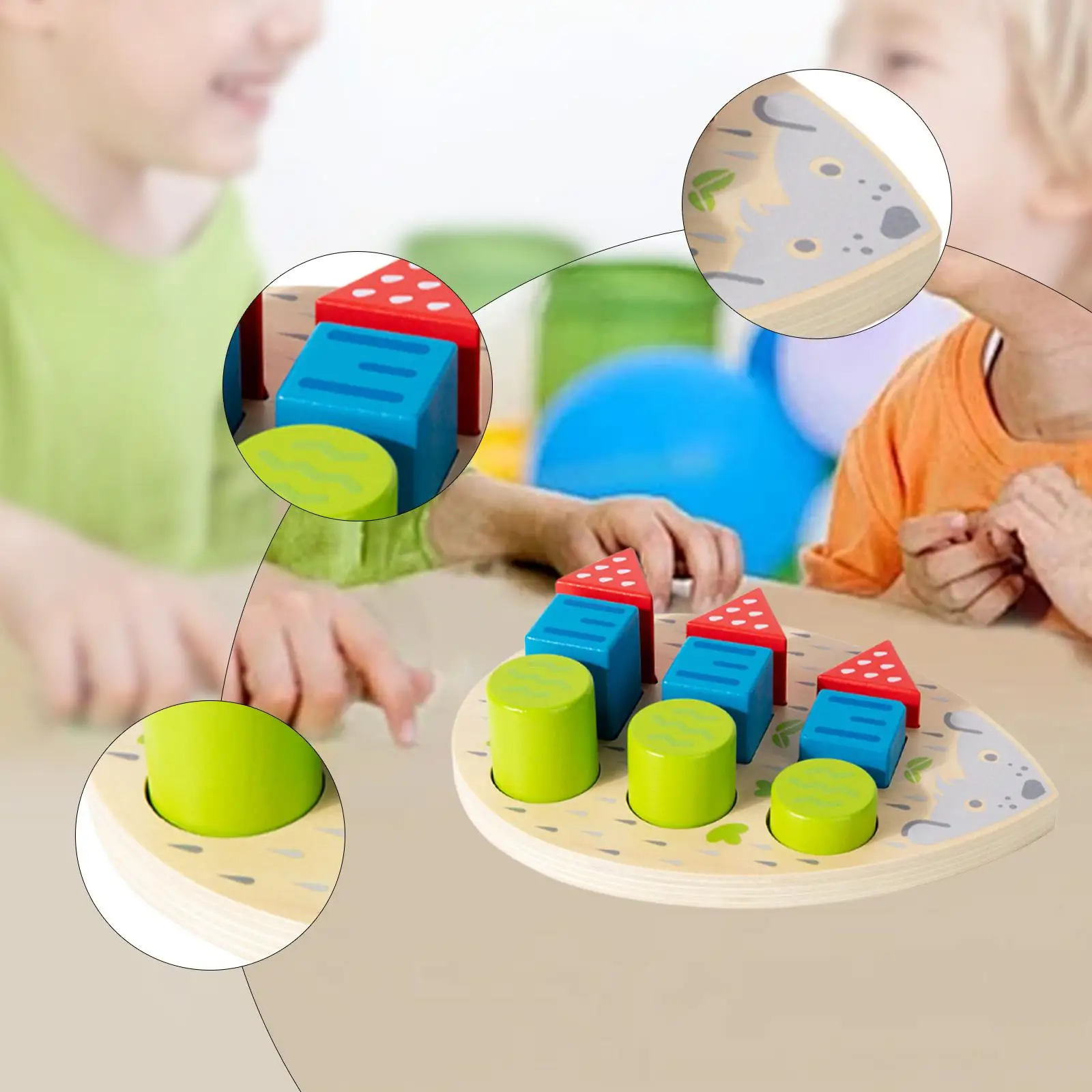 Trieur de couleurs et de formes en bois, jouet de compétences fines, entraînement, jeu précoce