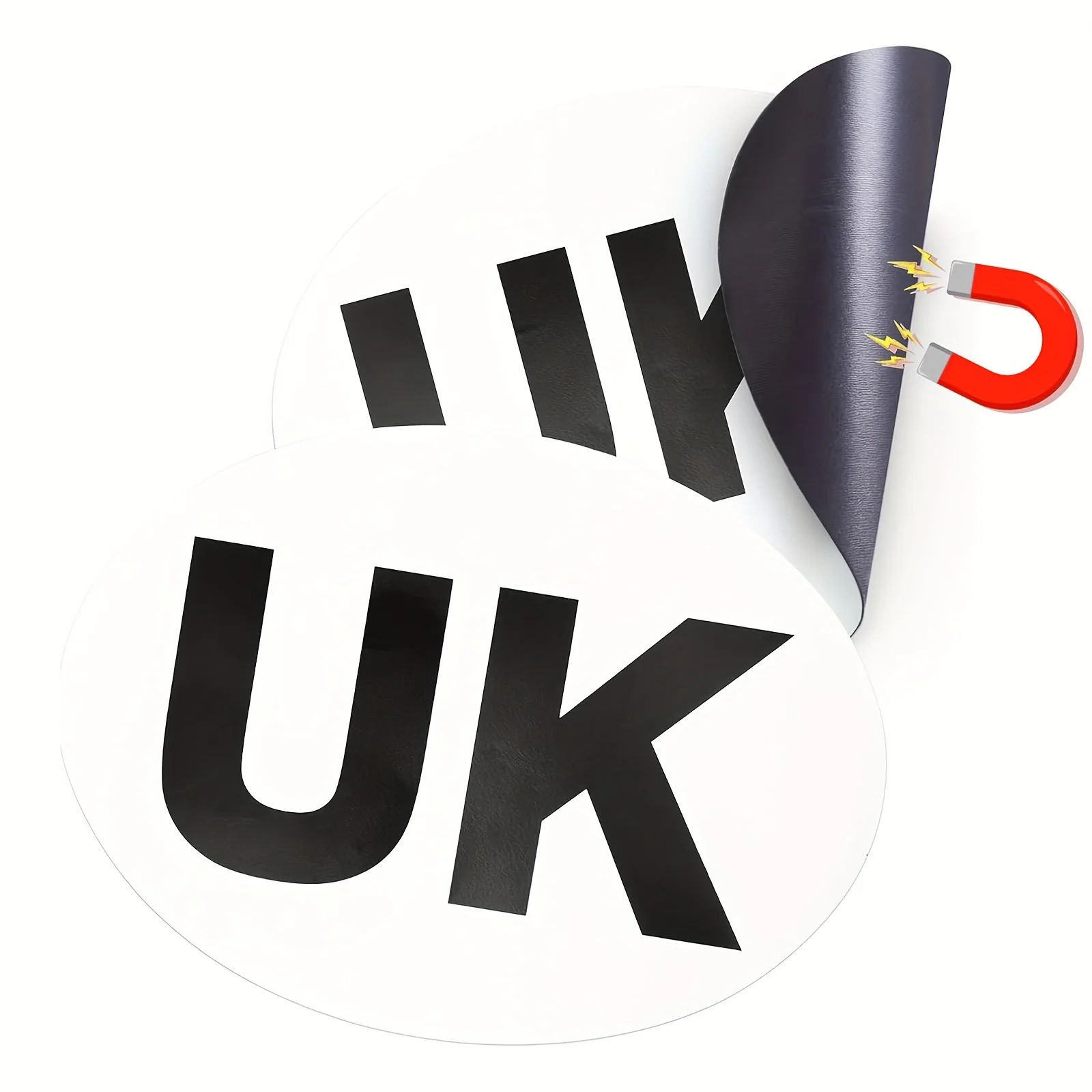 

2Pcs Self Adhesive UK Magnetic Car Stickers for Europe, Fully Magnetic UK Stickers for European Roads,Magnet UK Plate Stickers