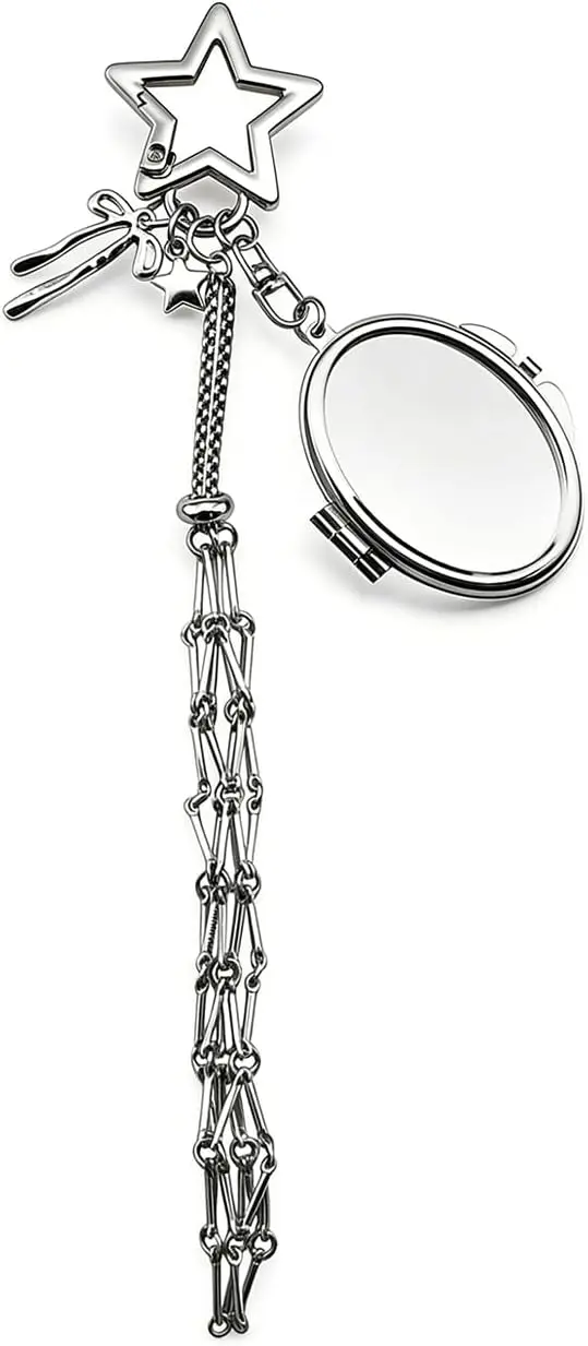 

Silver Lip Balm Mirror Keychain Y2K Bag Charm Cute Gift for Her