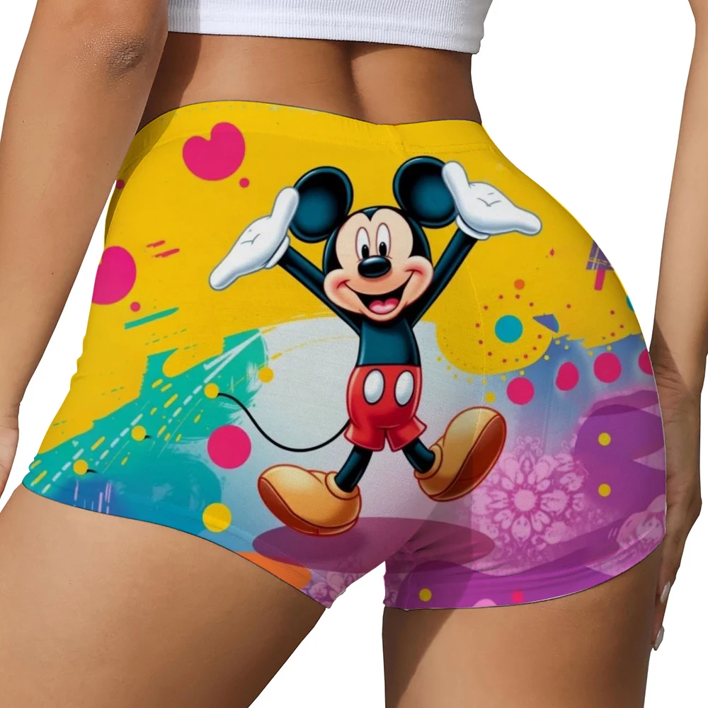 Pantaloncini da yoga da donna corti Topolino Minnie a pois con motivo a fiocco Pantaloni da palestra per motociclisti da pallavolo
